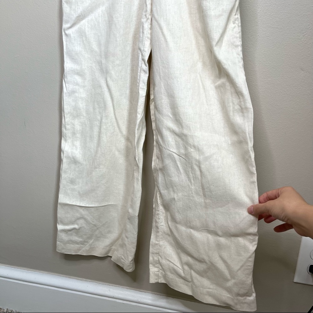 Who What Wear Beige Linen Jumpsuit Size XS - Picture 7 of 11